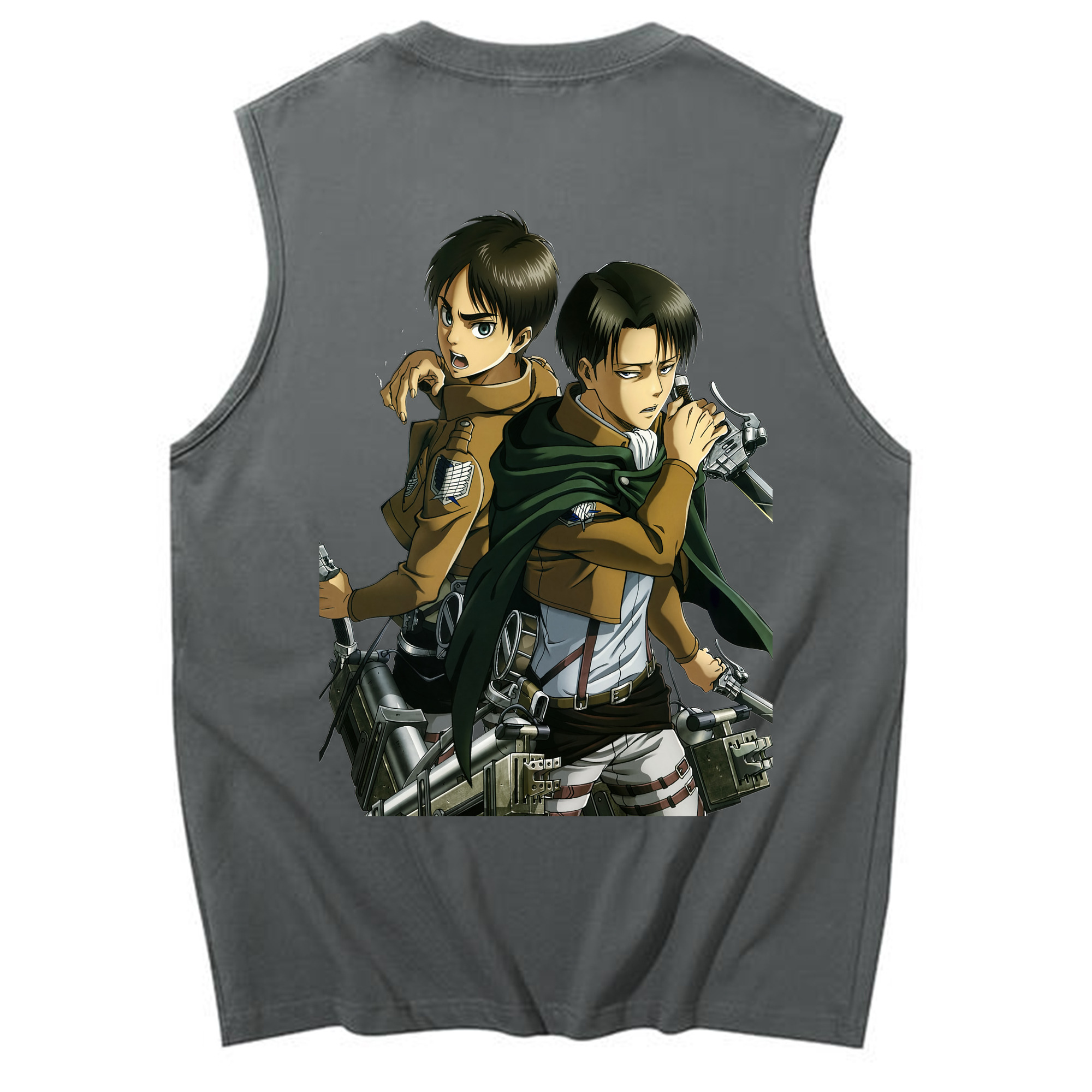 （画像用） 進撃の巨人 リヴァイ·アッカーマン Attack on Titan Levi Ackerman コットン100％タンクトップ（背面プリント）
